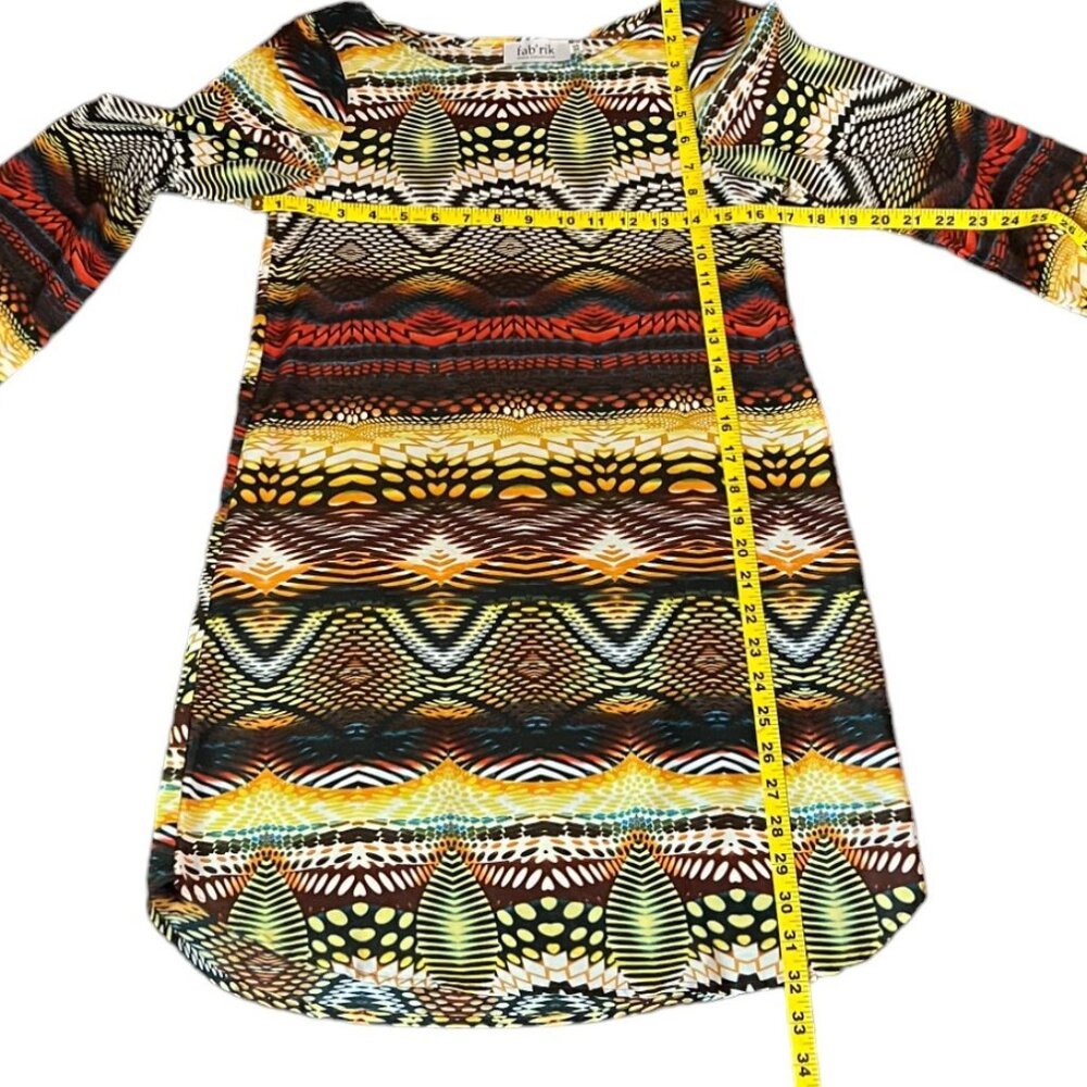 Fab Rik White Collection Colorful Patterned Tunic, Size XS - Picture 4 of 7